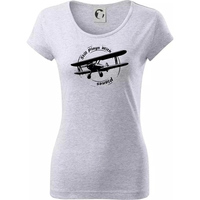 Still Plays With Planes Pure dámske tričko Tmavosivý melír