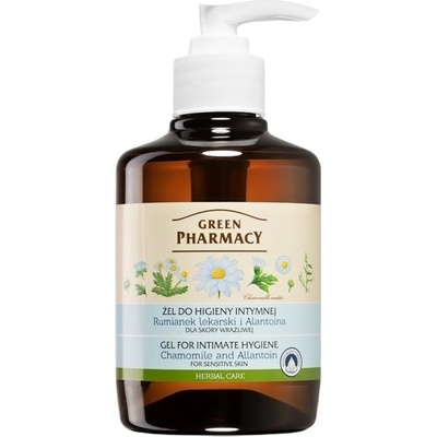 Green Pharmacy Body Care Chamomile & Allantoin gel na intimní hygienu pro citlivou pokožku (0% Parabens, Artificial Colouring) 370 ml