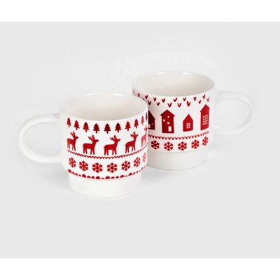 HOMLA Hrnky set CANAMA hrnky se soby a chaloupkami 400 ml