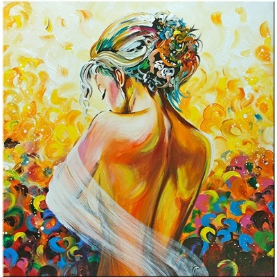 Ručně malovaný obraz DeLUXE - Žena 1 kus 084D1 - ŽENA 1 dílný 084D1 - 70x70 cm