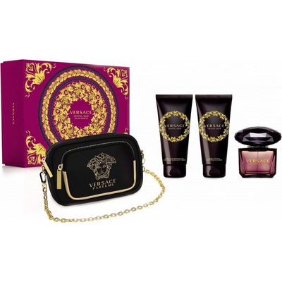 Versace Crystal Noir EDT 90 ml + tělové mléko 100 ml + sprchový gel 100 ml + kabelka dárková sada