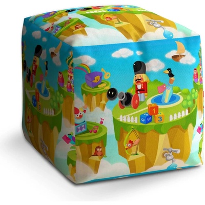 Sablio Taburet Cube Dětský motiv 2 - 60x60x60 cm
