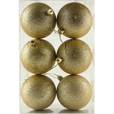 DECOLED Plastové koule prům. 8 cm šampaň 6× glitter