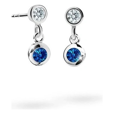 Danfil dievčenské náušnice C1537 z bieleho zlata dark blue puzeta