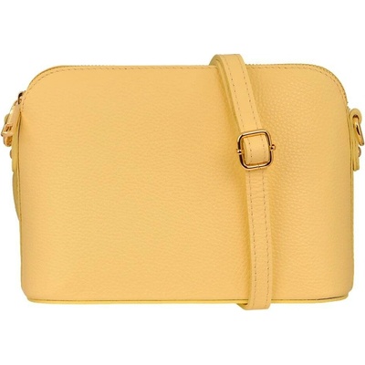MaxFly Malá kožená crossbody kabelka 5232 světle žlutá