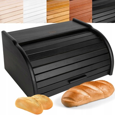 Jednodílný chlebník Creative Home černý dřevěný