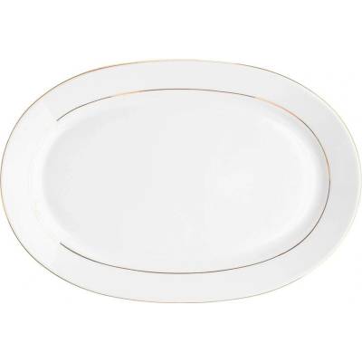 Oválný servírovací půlmísek MariaPaula klasyka zlatá linie 28 cm