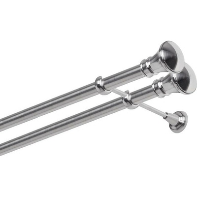 OK-GarnýžeCZ Garnýž kovová dvouřadá 25/25mm Koloseo double nerez 230 cm do stěny / na tunýlek - bez kroužků