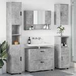 vidaXL Комплект мебели за баня 5 бр. Циментено сиво 35 x 30 x 192 см (3393066)