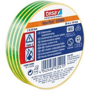 TESA Изолационна лента, 19 mm x 20 m, TESA "Professional", зеленожълта 53988-00086-00 (53988-00086-00)