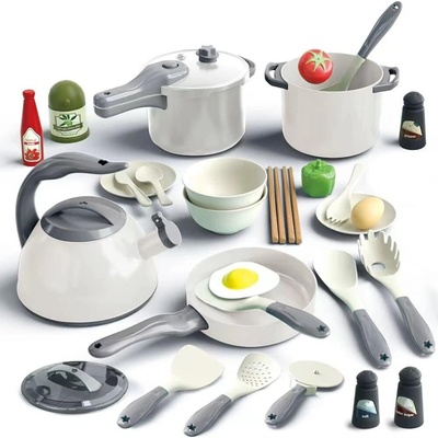 Woopie kuchyňský set pro malé kuchaře hrnce pánev a čajník bílý 32 dílů – Zboží Dáma