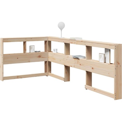 vidaXL Табла за книги с L-образна, 80 см, масивно дърво бор (859277)