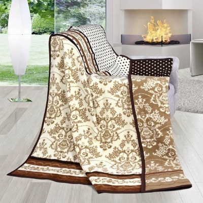 Bellatex deka Karmela Plus Hnědé ornamenty 150x200