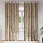 Pure Line Home Кадифени завеси в цвят таупе с метални халки, 2 бр. , 140 x 245 см