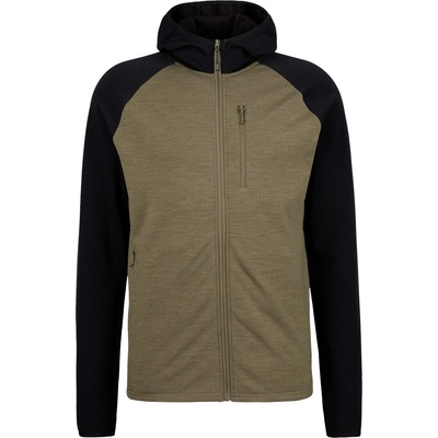 Stoic Мъжко вълнено яке Stoic MerinoFleece270 KuolpaLightSt. Zip Hoody Merino hoodie - Black / Olive Green (005-6888-0413)