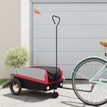 vidaXL Ремарке за велосипед, черно и червено, 30 кг, желязо (94055)