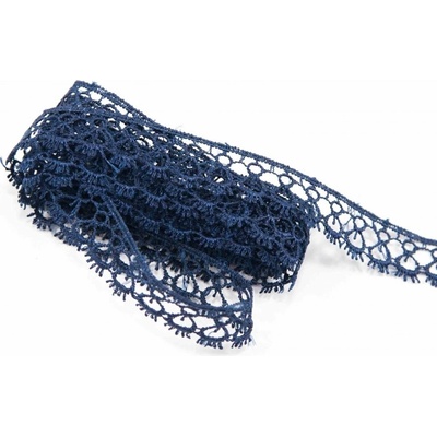 Vzdušná čipka - tmavomodrá - šírka 1,8 cm