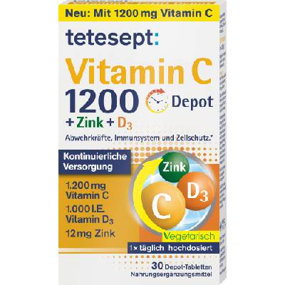 tetesept Витамин C 1200 Depot + цинк + D3 - 30 таблетки