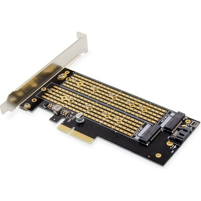 ASSMANN Aдаптер Assmann DS-33172, от PCIe 3.0 x4 към 2x M. 2 B/M/B+M key, поддържа M. 2 (22x30/42/60/80/110 mm) (DS-33172)