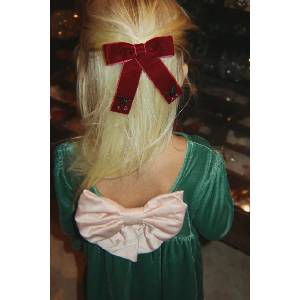 Konges Sløjd рокля от кадифе GIA BOW DRESS GRS (KS106478.9BY2)