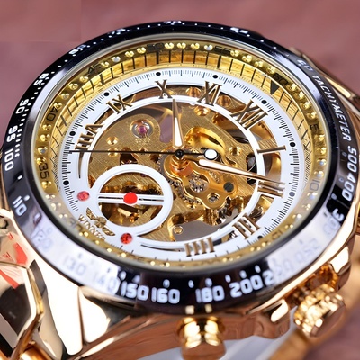 Winner Мъжки Часовник bo-3054 - Златен / Бял kp3054 (bo-3054)