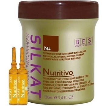 Bes Silkat Nutritivo Trettamento N4 - výživné sérum na poškozené vlasy 12 x 10 ml