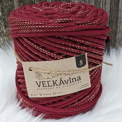Velká vlna Špagát 3mm Pivoňka s lurexem