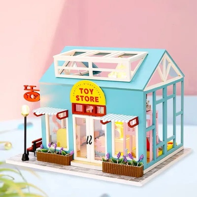 HABARRI Miniatura domečku DIY LED obchod s hračkami
