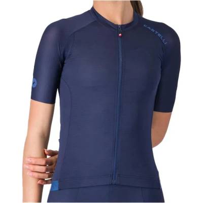 Castelli Дамска фланелка с къс ръкав за колоездене Castelli Women's Espresso 2 Jersey Cycling jersey - Belgian Blue (156-2747-0114)