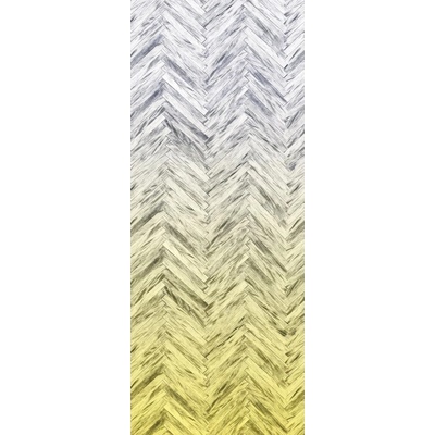 Komar Vliesová fototapeta Herringbone Yellow rozměry 100 x 250 cm