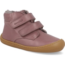 Develab Barefoot dětské zimní boty Baby Sft Shoe Velcro Old pink růžové
