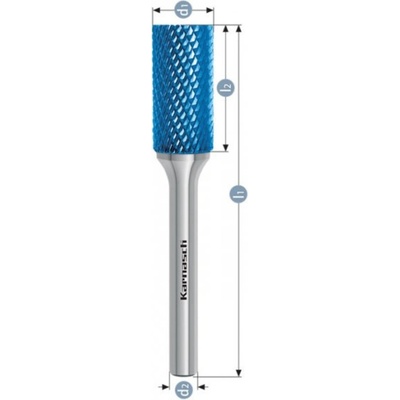 Karnasch Professional Tools Válcová fréza na kov Karnasch D 4,0×14 S6 L50 mm, bez čelního broušení, povlakovaná, HP-4