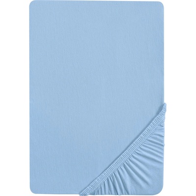 Biberna Žerzejové napínací prostěradlo ledově modré 180-200x200