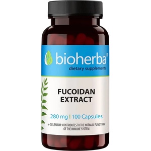 Bioherba Fucoidan Extract, 280 mg, 100 капсули, Bioherba