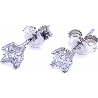 Jan Kos jewellery stříbrné náušnice s bílým kamenem 12119804