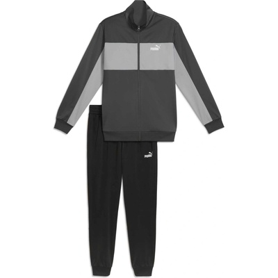 Puma chlapčenská súprava Colorblock Poly Suit Cl B čierna tmavo sivá sivá biela