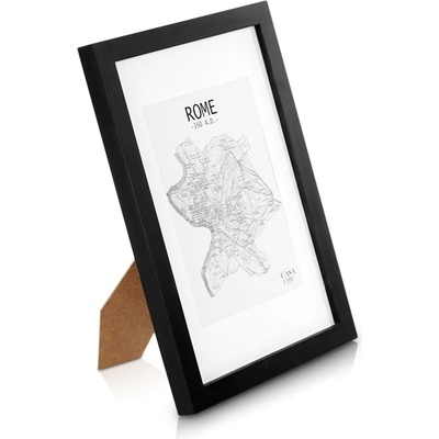 Casa Chic Brighton, рамка за картини, стъкло, DIN A4 с паспарту, истинско дърво (CL-A4-BLK) (CL-A4-BLK)