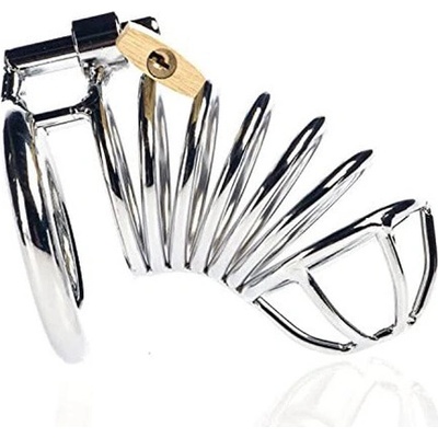 Oceľová klietka na penis s dilátorom - Corkscrew
