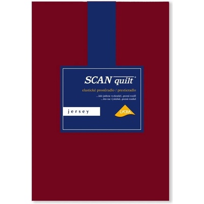 SCANquilt napínací prostěradlo jersey Elastic lycra vínové 180x200x30