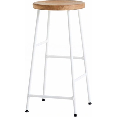 Hay Cornet Low cream white powder coated steel + solid oak oiled