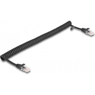 Delock RJ45 навит кабел мъжки към мъжки Cat. 5e 1 м, черен