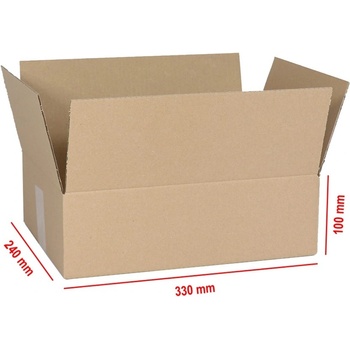 Obaly KREDO Kartonová krabice 330 x 240 x 100 mm 3VVL - dno A4