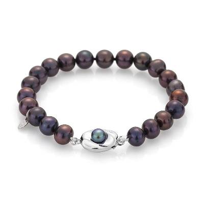 Гривна със сладководни черни перли R208BB Swan