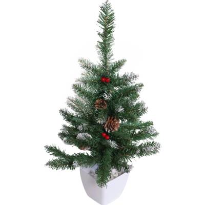 Bauerkraft Umelá vianočná borovica v kvetináči so zasneženým efektom 60 cm