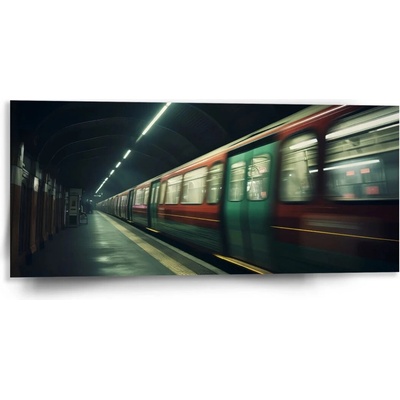 Sablio Obraz Metro na tmavej stanici - 110x50 cm