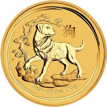 Perth Mint Zlatá mince Rok Psa Lunární Série II 1/4 oz