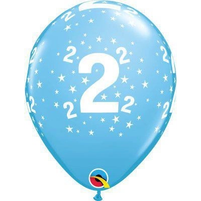 Qualatex Balóniky potlač číslo 2 modrý 11" 28 cm
