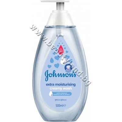 Johnson's Baby Шампоан Johnson's Extra Moisturising Creamy Wash, 500 ml, p/n s17035 - Изключително овлажняващ шампоан и душ гел за коса и тяло (s17035)