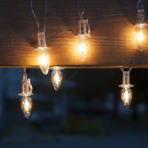 EXIHAND Разширителен LED външен гирлянд CONE FILAMENT 20xE10 14m с прозрачни крушки и топло бяла светлина IP44 (EX0125)