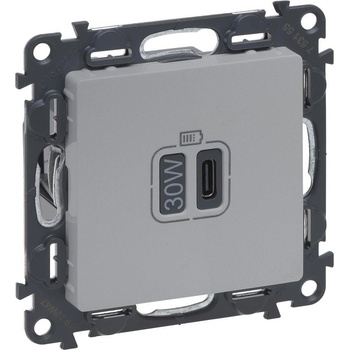 Legrand Розетка USB за зареждане тип C Power Delivery 30W цвят Алуминий Valena Life - 753355 (753355)